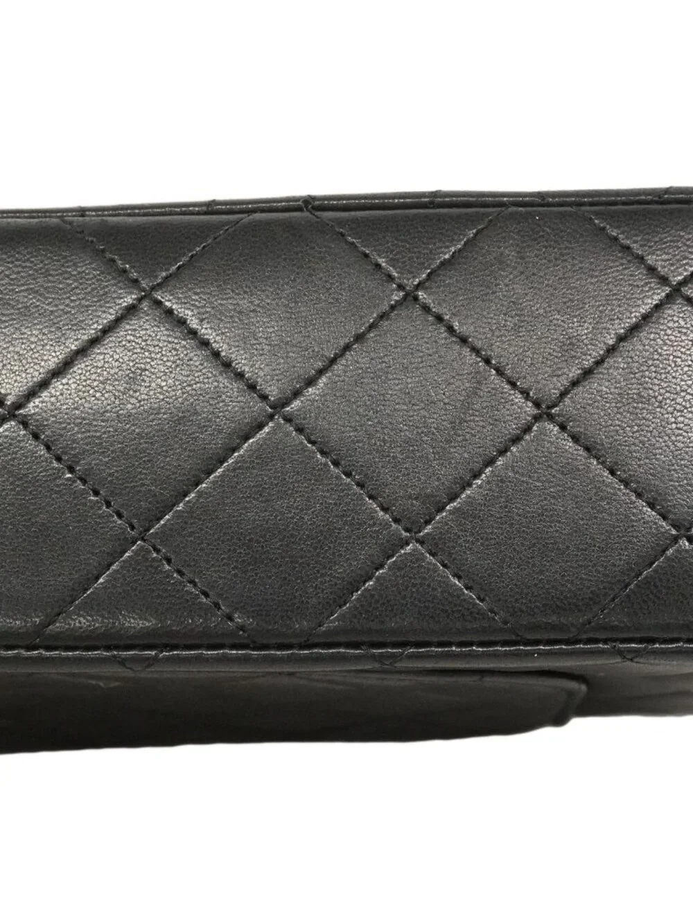 Chanel Shoulder Bag Quilted Lambskin Black Gold